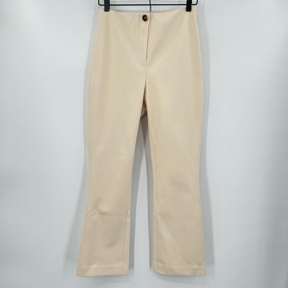 COPY - Tuckernuck Women's Ivory Stretch Flannel Ashford Pants Ankle Length sz M…
